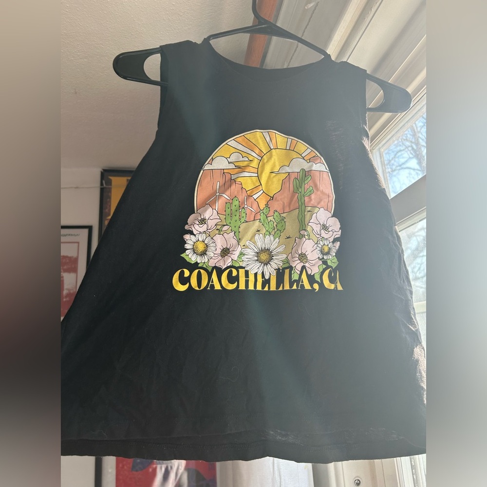 Love Tribe Black Graphic Tee with Desert Sunset Colors